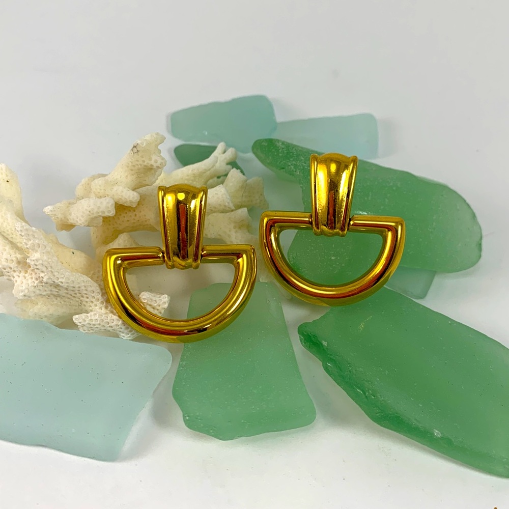Vintage 80's Monet Gold-Toned Earrings